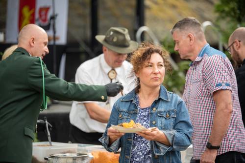 Uczestnicy podczas wydarzenia na Faktorii Handlowej w Pruszczu Gdańskim.