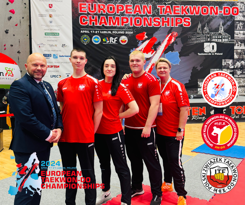 Zdobywcy medali z klubu An-Do podczas Mistrzostw Europy w taekwon-do w Lublinie.