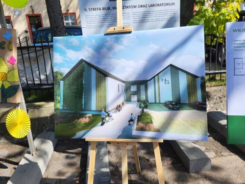 Wizualizacja projektu budowy hospicjum w Gołębiewie Wielkim.