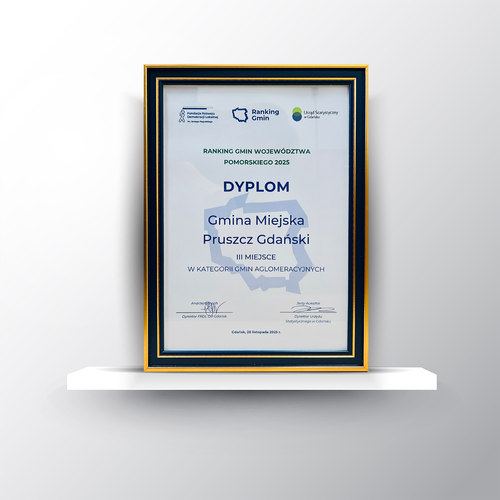 Dyplom dla Gminy Miejskiej Pruszcz Gdański