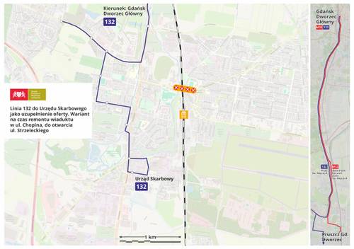 Przebieg linii  132 bez Strzeleckiego