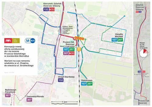 Przebieg wszystkich linii bez Strzeleckiego