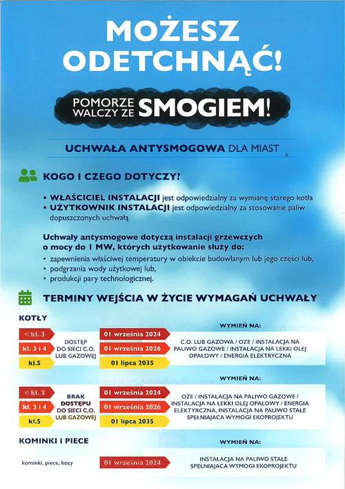 Ulotka Pomorze walczy ze smogiem