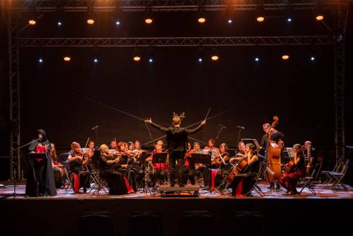 Zdjęcie przedstawia koncert Orkiestry Miasta Pruszcz Gdański w dziewiąty weekend Faktorii Kultury